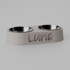 Personalizovaná dvojmiska pre mačku s menom – LUNA | MiniMarvels Farba: Biela muted, Priemer misky: 11cm
