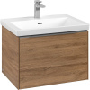 VILLEROY & BOCH Subway 3.0 závesná skrinka pod umývadlo, 1 zásuvka, s LED osvetlením, 622 x 478 x 429 mm, Oak Kansas, C575L0RH
