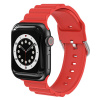 AppleMix Remienok pre Apple Watch Ultra 49 mm / 45 mm / 44 mm / 42 mm - 3D prúžky - silikón - červený