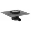 HANSGROHE RainDrain Point podlahová vpusť, mriežka 10 x 10 cm, k položeniu dlažby zozadu krytu, oceľ nerezová kartáčovaná, 56247800