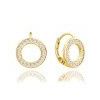 MINET JMAS0182GE00 - MINET Pozlacené stříbrné náušnice KROUŽKY s bílými zirkony