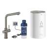 Grohe Red - Drezová batéria Duo s ohrevom vody a filtráciou, zásobník M, kefovaný Hard Graphite 30327AL1