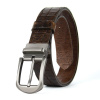 Kožený opasok STEEL NOVA CROCO, Tmavo hnedý