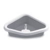 STEFANPLAST Sprint Corner 40x56x14cm rohová mačacia toaleta sivá/biela (STEFANPLAST Sprint Corner 40x56x14cm rohová mačacia toaleta sivá/biela)
