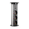 Interex design Automatická výsuvná elektrická zásuvka MORGAN SCHUKO 3x230V + 2xUSB A+C / Hliník