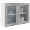 vidaXL Závesná presklená skrinka Concrete Grey 80x31x60 cm 856118