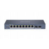 PoE Switch Hikvision, 8-portový, riadený, L2 Gigabit Ethernet, čierny