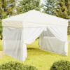 vidaXL Skladací párty stan s bočnicami krémový 3x3 m - Krémová - 93083-47254
