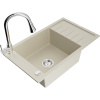 Mexen Elias, 1-komorový granitový drez 795x480x200 mm a drezová batéria Elia, biela, 6511-69-670101-00
