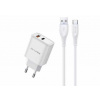 Nabíjecí adaptér s kabelem USB-C Awei PD81T-EU 22,5W, bílá