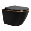 Rea WC CARLO MINI RIMLESS SO SEDÁTKOM DUROPLAST/FLAT/ZM MISA ZÁVESNÁ, čierna keramická REA-C8800