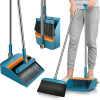 Interlook Čistiaca sada s metlou a lopatkou na dlhej rukoväti | Metla s otočnou hlavicou a skladacou lopatkou | FBS-2v1-Modrá