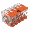 WAGO Svorka krabicová 221-420 páčková spojovací pro všechny druhy vodičů 10 x 4 mm², oranžová/transparentní