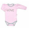 Baby Nellys Body dlhý rukáv Love - ružové