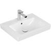 VILLEROY & BOCH Subway 2.0 umývadlo na skrinku s otvorom, s prepadom, 550 x 440 mm, biela alpská, s povrchom CeramicPlus, 7113F5R1