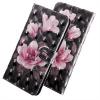 Peňaženkové 3D puzdro na Honor 20 Lite / P Smart plus 2019 - Black-ground Pink Flower