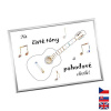 Rámček na darovanie peňazí - Gitara, Nápis slovensky, Rámik 907 - strieborná metalická