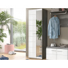 Predsieňová skriňa so zrkadlom Salsa, šedý dub/biely lesk
