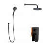 kielle Vega Sprchový set s batériou pod omietku, na 2 spotrebiče, s príslušenstvom EcoSpare a telesom, matná čierna 20618SP124