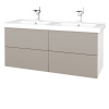 Dreja Umývadlová skrinka VARIANTE SZZ4 125 (umývadlo Harmonia) - N01 Biela lesk / N07 Stone