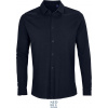 NEOBLU 3777 BASILE MEN / Pánska piqué košeľa s dlhým rukávom - night blue S