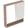 GEBERIT Selnova Square závesná zrkadlová skrinka, 2 dvierka, 588 x 175 x 850 mm, orech hickory/melamín s drevenou štruktúrou, 501.266.00.1