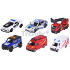 Autíčka zásahové SOS Majorette s pohyblivými časťami 7,5 cm dĺžka 3 druhy 2 rôzne varianty