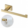 Držiak na toaletný papier štvorcový vešiak do kúpeľne zlatý Caro