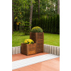 Vingo Vysoký drevený záhradný štvorcový truhlík - hnedý, 39 x 39 x 79 cm