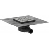 HANSGROHE RainDrain Point podlahová vpusť, mriežka 15 x 15 cm, oceľ nerezová kartáčovaná, 56248800