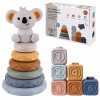 MÄKKÉ GUMOVÉ SENZORICKÉ KOCKY KREATÍVNE VEŽA PYRAMÍDA MONTESSORI KOALA