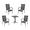 IWHome Jídelní set REUS antracit + 4x židle MADRID antracit IWH-10150034
