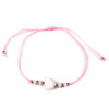Náramek shamballa perleťové srdce Varianta: 3 růžová nejsv., Balení: 1 ks