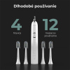AENO sonická zubná kefka DB3, Biela, 4 hlavice kefky + cestovne puzdro, DUPONT, 40000 rpm, 3 mody ADB0003