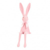 Zajac s mašľou - sediaca figúrka, semiš, farba svetlo ružová