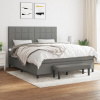 vidaXL Boxspring posteľ s matracom tmavosivá 180x200 cm látka - Sivá - 67673-22474