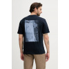 Bavlnené tričko BOSS Orange Te_section 50546374 tmavomodrá S