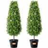 VEVOR Sztuczne Drzewo 2 Szt 91,4CM Wysokość Topiary Ze Sztucznego Bukszpanu