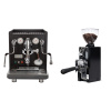 ECM Synchronika, black, dark walnut + Eureka Mignon Libra 65 All Purpose, CR black