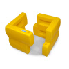 Stĺpik ochranný profil 240 (stĺpiky do 240x240 mm) z PE, žltý 440 x 440 x 500 mm, súprava = 2 ks
