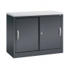 Kancelárska skriňa Acurado - Sideboard, posuvné dvere 1000 x 400 x 720 mm, čiernosivá