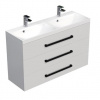 Swiss aqua technologies Koupelnová skříňka s černou úchytkou a umyvadlem SAT Cube Way 120x76,5x40 cm bílá lesk lesk CUBE2C1203BL