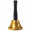 Zvonček Springos CA0027 (SANTA BELL kovový ZLATÝ RUČNÝ ZVONEK VIANOČNÝ 12 cm)