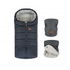 Petite & Mars Zimný set fusak Jibot 3v1 + rukavice na kočík Jasie Charcoal Grey