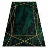 Dywany Łuszczów Koberec EMERALD exkluzívne 1022 glamour, štýlový geometrický, mramor fľaškovo zelené / zlato 160x220 cm