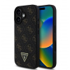 Guess PU Leather 4G Triangle Metal Logo Zadný Kryt pre iPhone 16 Black