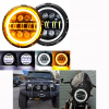 80W motocyklový reflektor 16-LED 7 palcov motocykel DRL predná čelová lampa