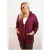 Kesi Włoski Dámska mikina Plus Size bavlnená oversize s dlhým rukávom bordová