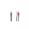 NEDIS redukční stereo audio kabel s jackem/ zástrčka 3,5 mm - 2x zástrčka RCA/ černý/ bulk/ 1,5m (CAGL22200BK15)