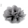 Šifónový kvet Ø8 cm - 4 ks - šedá holubia - 2 (9 cm) šedá holubia